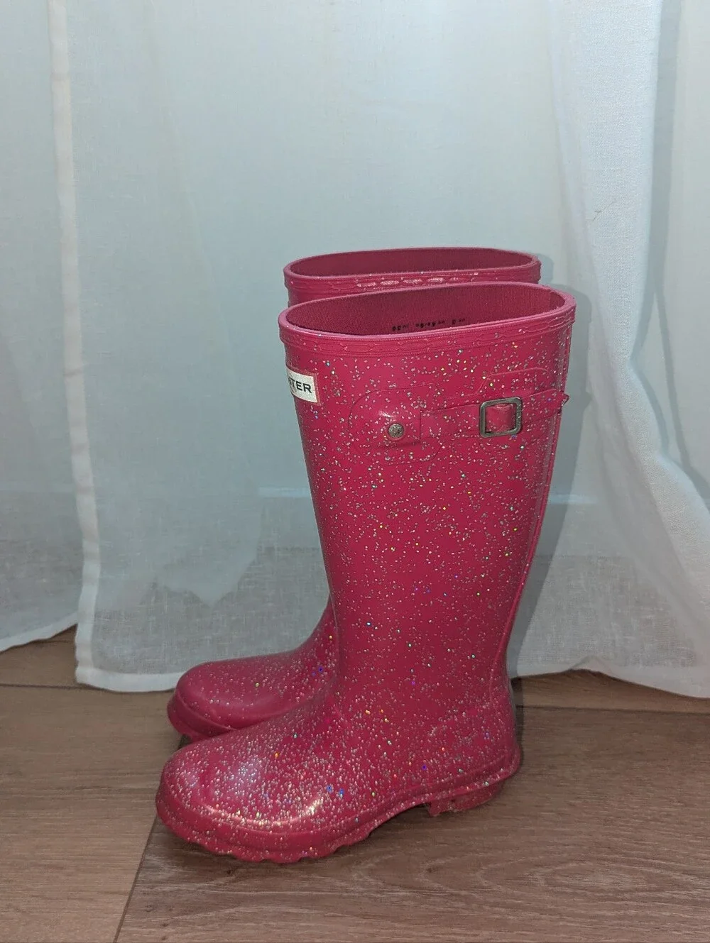 Hunter Big Kids Giant Glitter Rain Boots Pink Size: 5 Girls